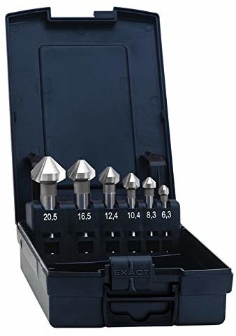 Exact 05528 zestaw pogłębiaczy stożkowych, 6,3-25,0 mm, 90°, HSS, DIN 335C