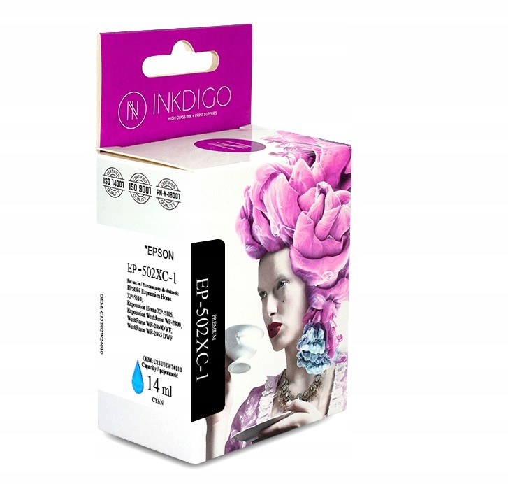 Tusz Inkdigo Epson 502 Cyan WF2860DWF WF2865DWF