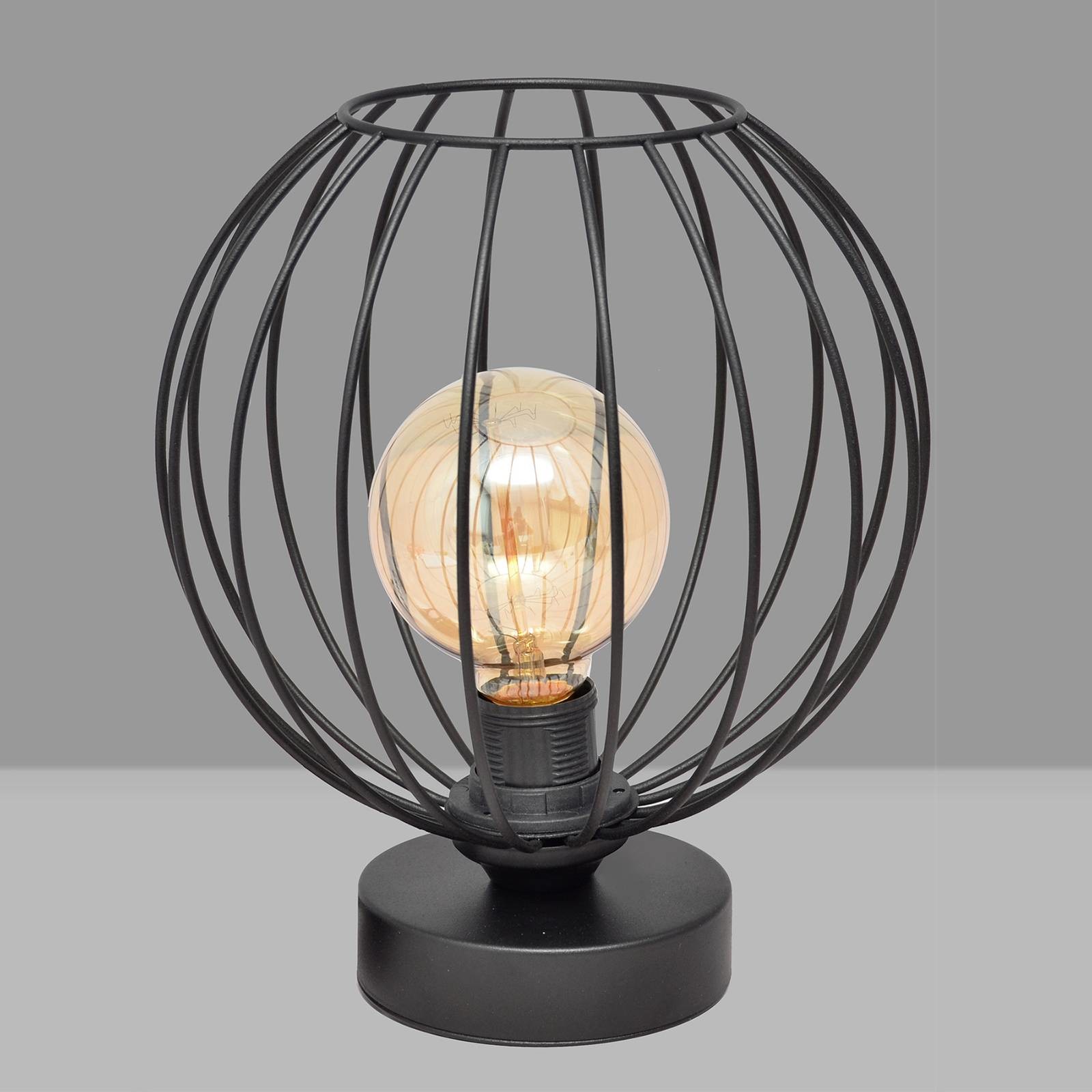 Euluna Lampa stołowa Cumera z klatkowym kloszem,  24 cm
