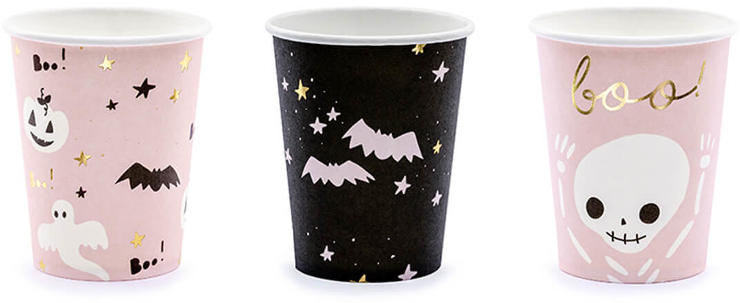 Party Deco Kubeczki halloweenowe Boo! - 220 ml - 6 szt. KPP61