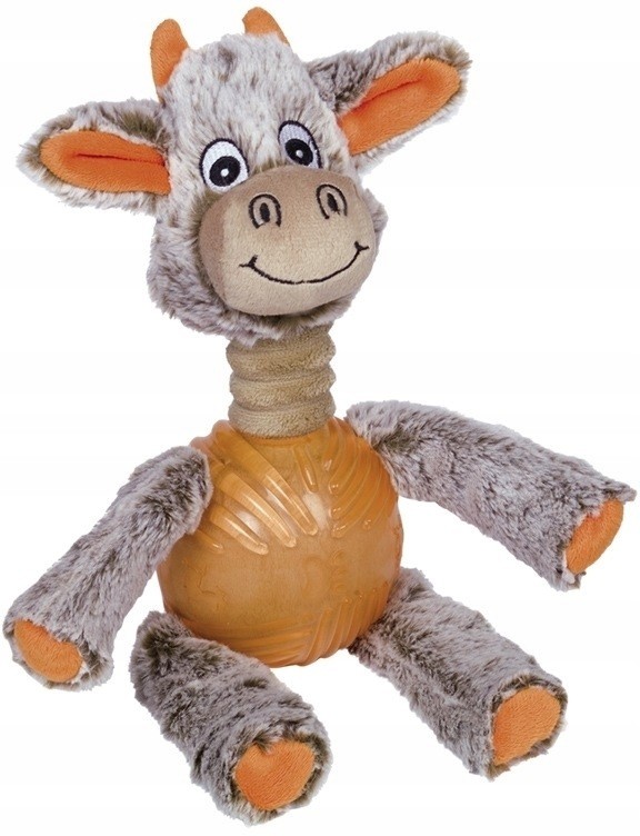 Zabawka dla psa - pluszowa krowa z piłką 45 cm