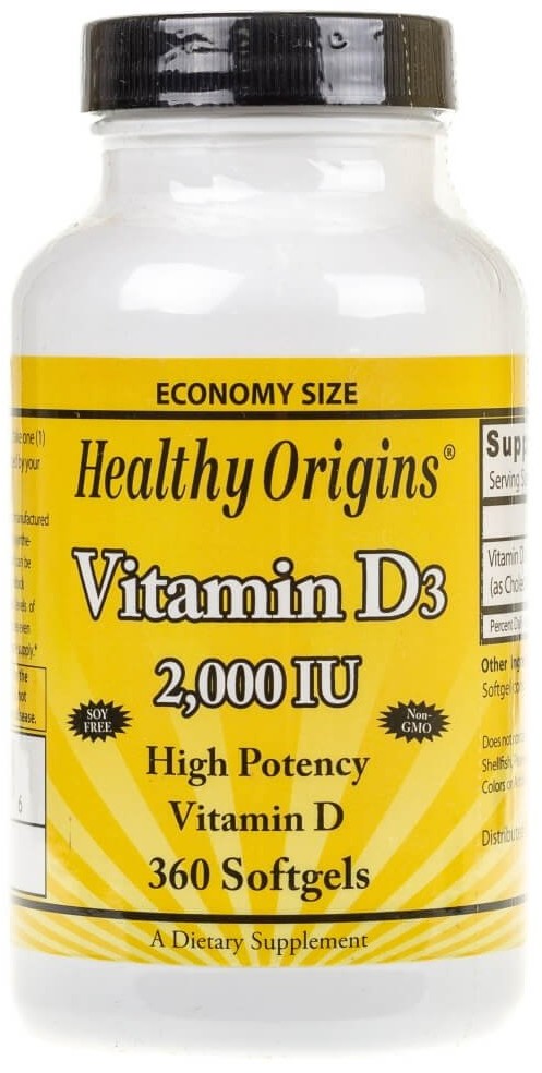 Healthy Origins Healthy Origins Witamina D3 2000 IU - 360 kapsułek HOG385