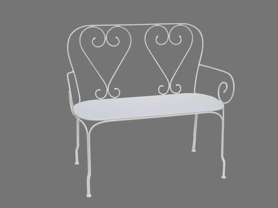 Vente-Unique Ławka ogrodowa GUERMANTES z kutego żelaza  kolor biały