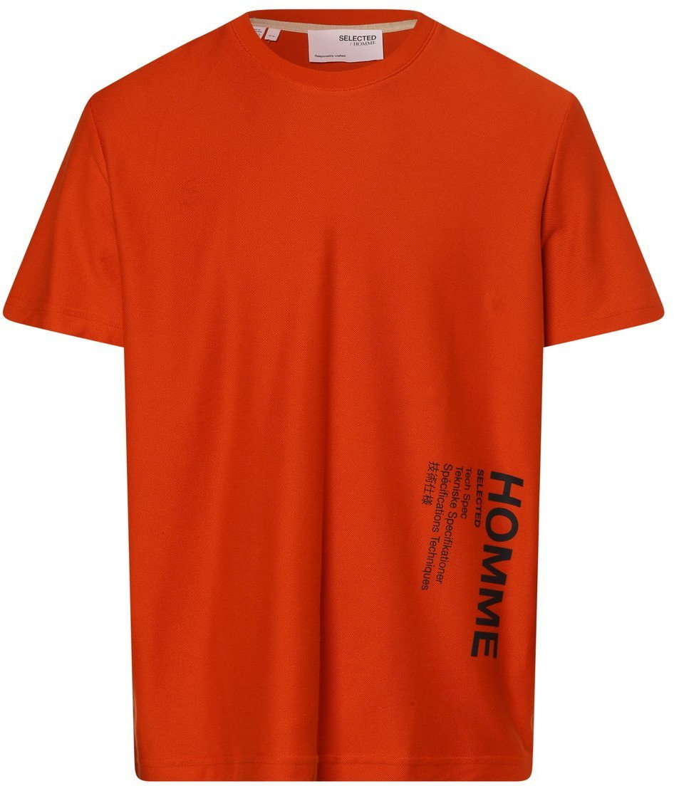 Selected T-shirt męski SLHRelaxballina, pomarańczowy