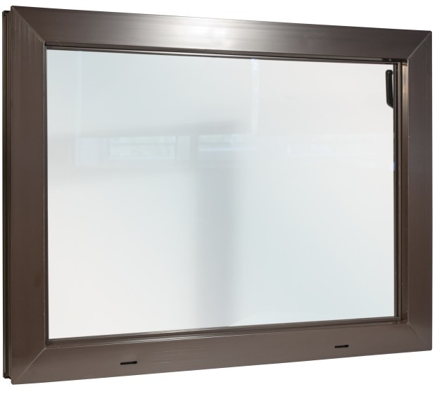 Okno gospodarcze ACO PVC 80 x 60 cm brązowe