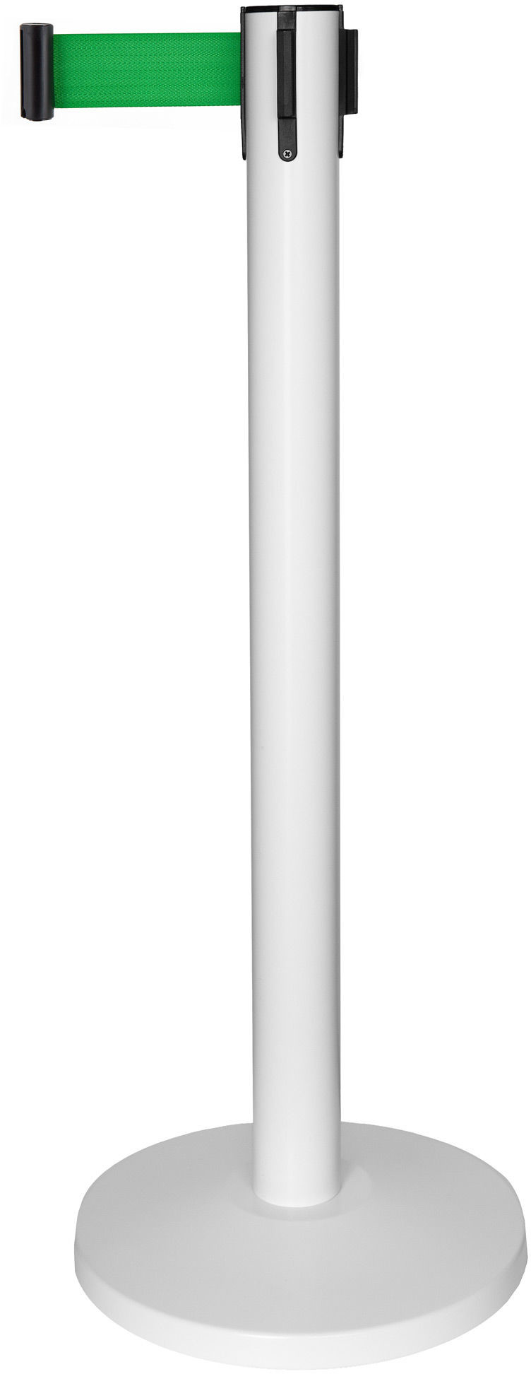 Słupek odgradzający biały z taśmą zieloną 2,2m
