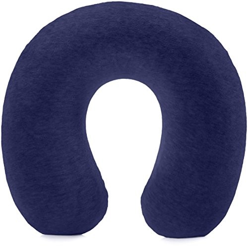 AmazonBasics Memory Foam Neck Pillow, Navy Blue 2017070508