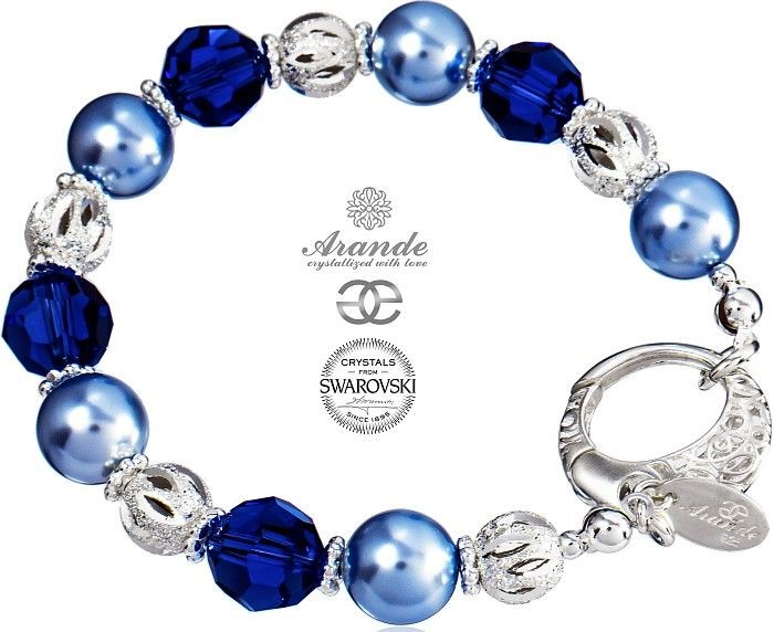 Swarovski Arande NOWE Piękna Bransoletka BLUE COMET FANTASIA SREBRO 700490