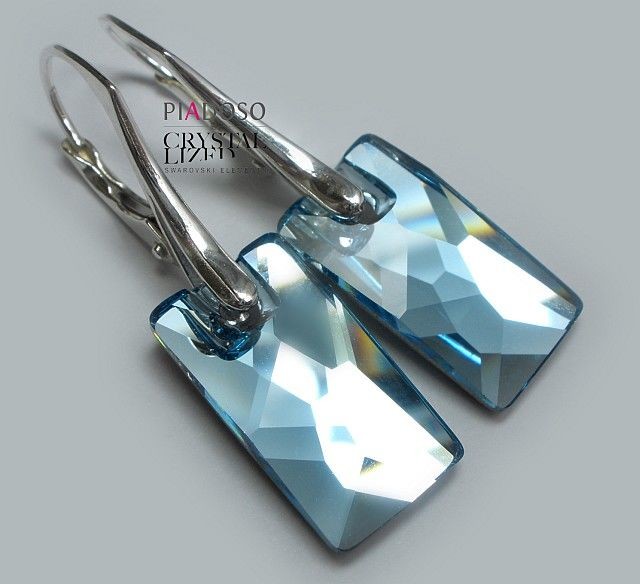 Swarovski piękne kolczyki AQUA 17mm CERTYFIKAT