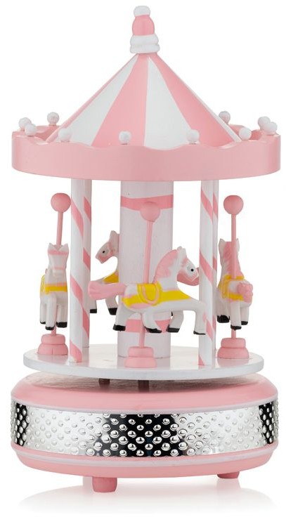 Karuzela z pozytywką | Rozmiar: H 23 cm | Kolor: Różowy | SKU: V21088R