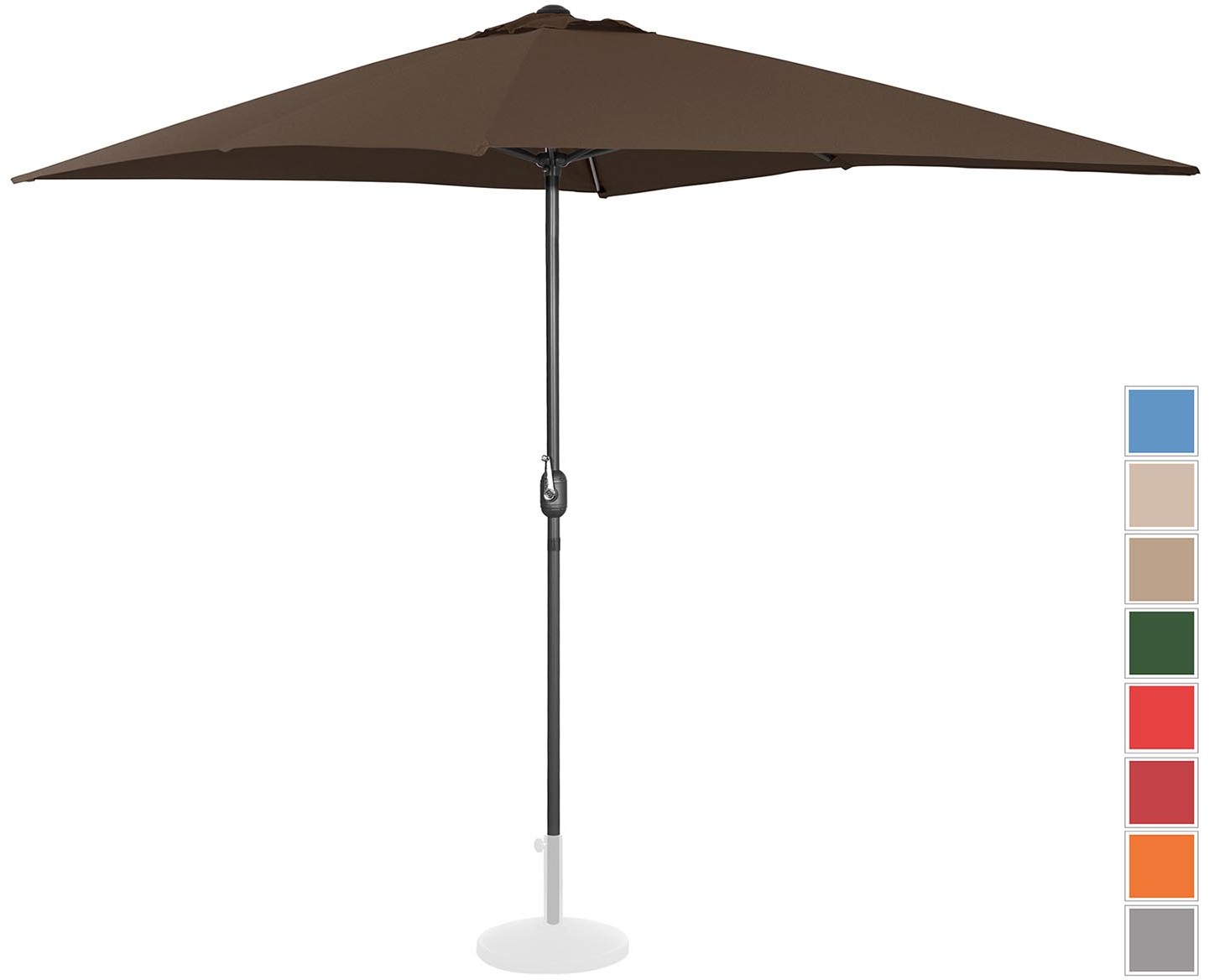 Uniprodo Parasol ogrodowy stojący - 200 x 300 cm - brązowy UNI_UMBRELLA_SQ2030BR