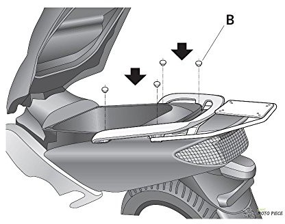 Shad SHAD Y0T51T zestaw montażowy do górnej obudowy Yamaha T.Max 500 2001, czarny Y0T51T