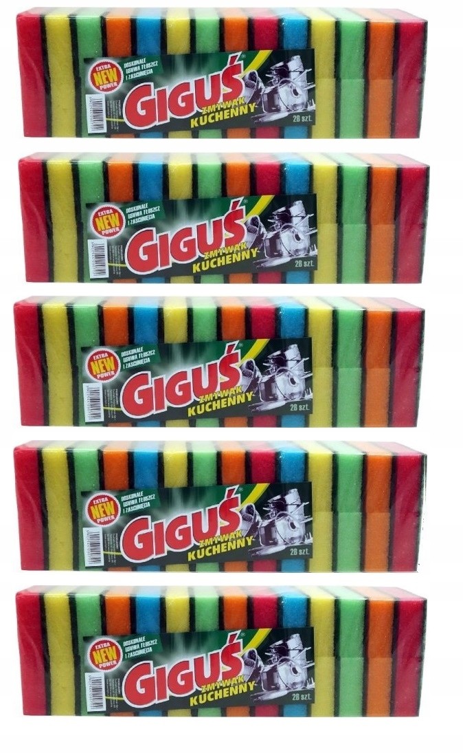 GIGUŚ Zmywak Kuchenny Gąbka Do Naczyń Pakiet