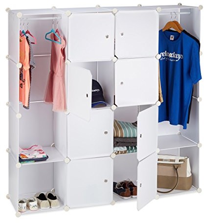 Relaxdays system wtykowy szafa na ubrania, 12 kieszenie, tworzywo sztuczne, tworzywa sztucznego, szafa garderobiana 145,5 x 145,5 cm, 3 kolorów 10021969_49