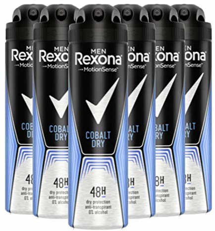 Rexona Men Kobalt Dry Antyperspirant dla Długotrwałej Świeżości 48-Godzinna Ochrona - 6 x 150 ml