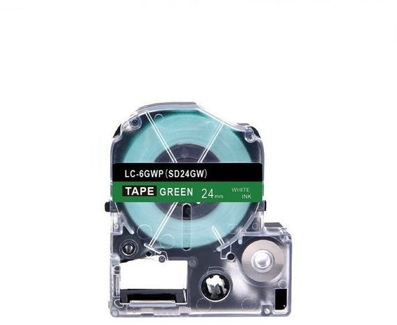 Epson LK-SD24GW, 24mm x 9m, biały druk / zielony podkład, taśma zamiennik