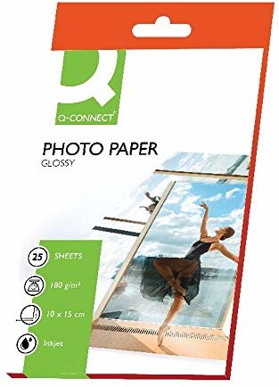 Q-CONNECT Q Connect 100 x 150 mm 180 g/m2 papier z połyskiem fotograficznym (opakowanie 25 szt.) KF01905