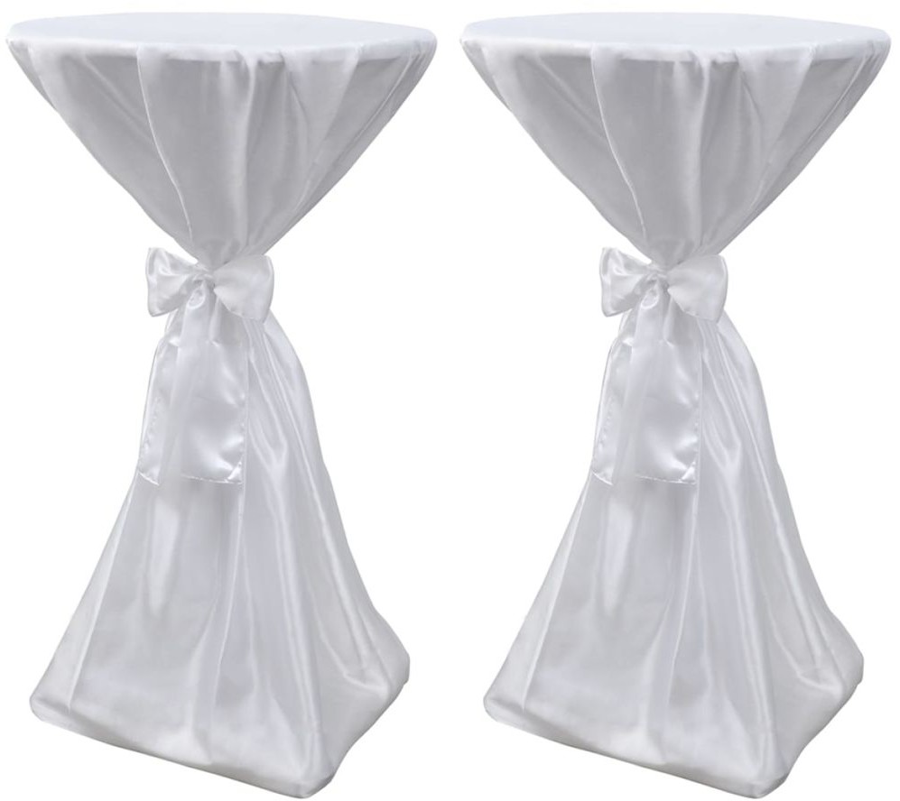 vidaXL Obrus biały ze wstążką, 60 cm, 2 sztuki