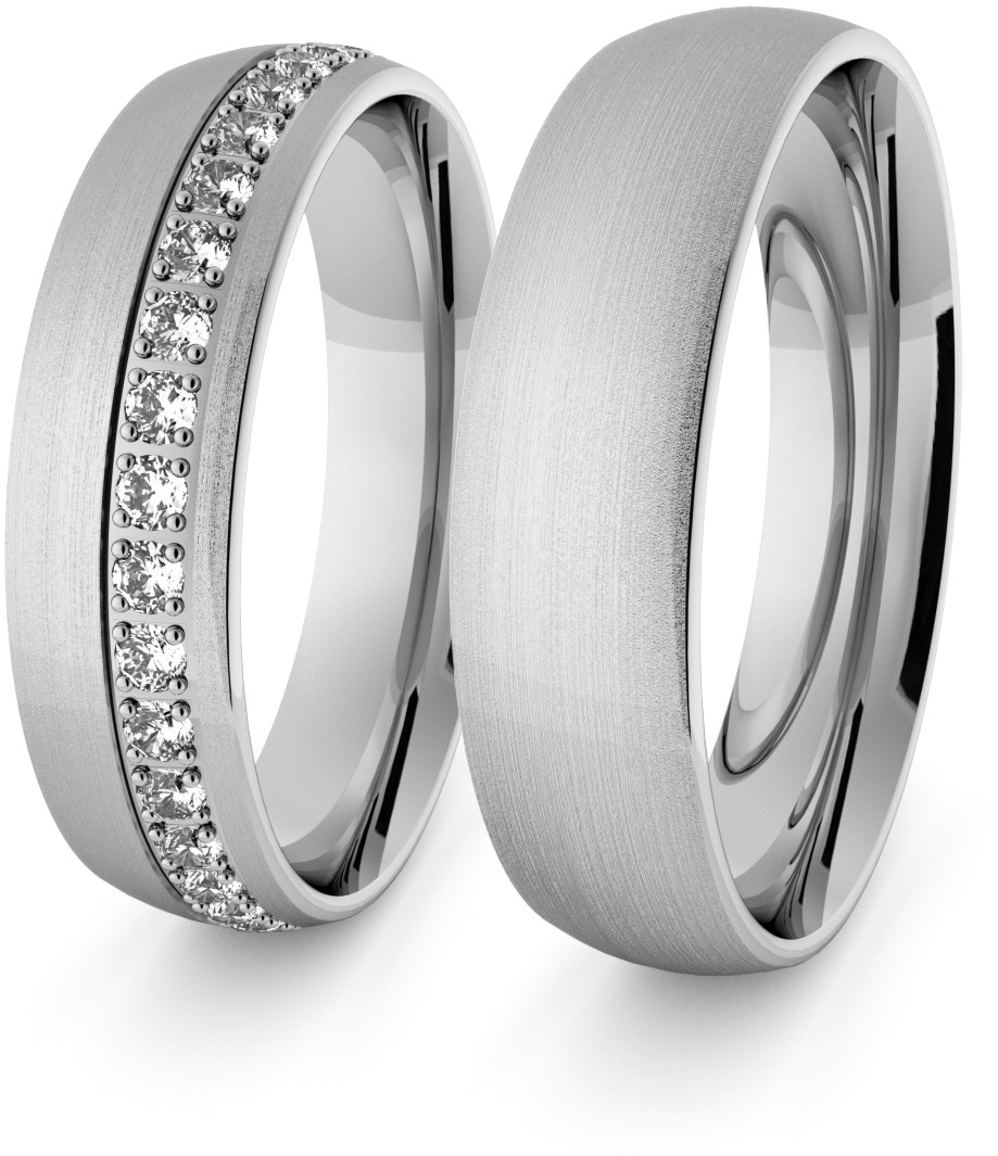 Eminence Obrączki srebrne klasyczne z kamieniami dookoła 5 mm - 89 Ag-classic-5-89