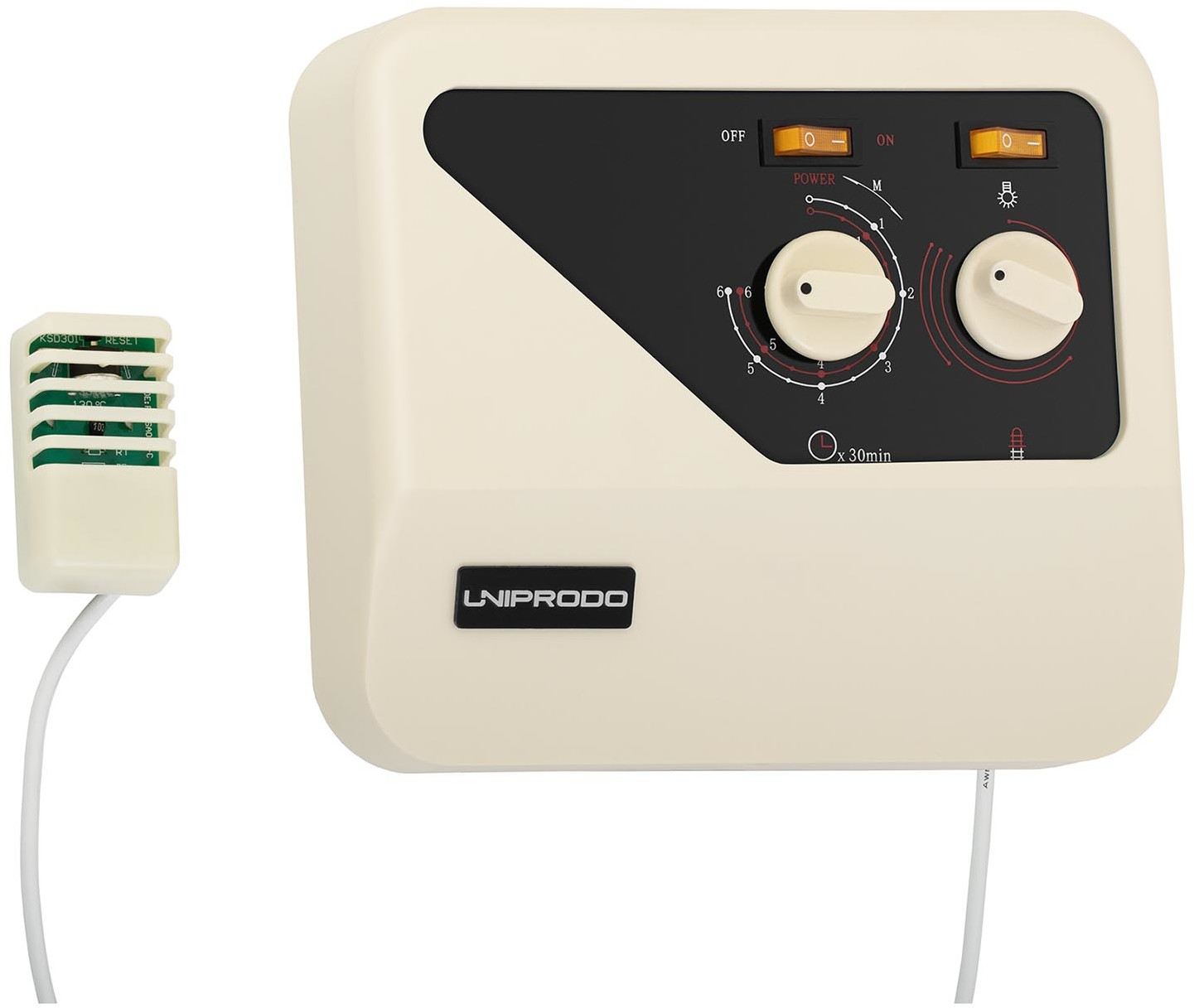 Uniprodo Panel sterujący do sauny - 400 V 3 N - zabezpieczenie TCO - - UNI_SAUNA_C05 UNI_SAUNA_C05