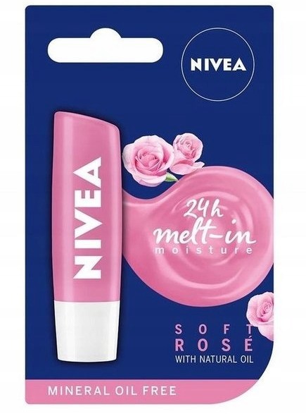 Nivea Pomadka Pielęgnująca Soft Rose różana