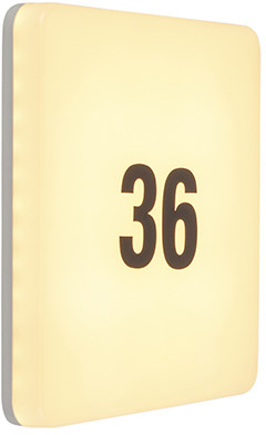 QAZQA Nowoczesny kwadratowy plafon biały zawiera LED z numerem domu - Plater 97681
