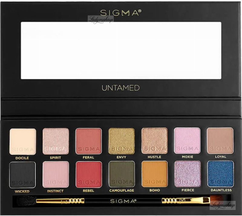 Sigma UNTAMED EYESHADOW PALETTE - Paleta 14 cieni do powiek z podwójnym pędzelkiem