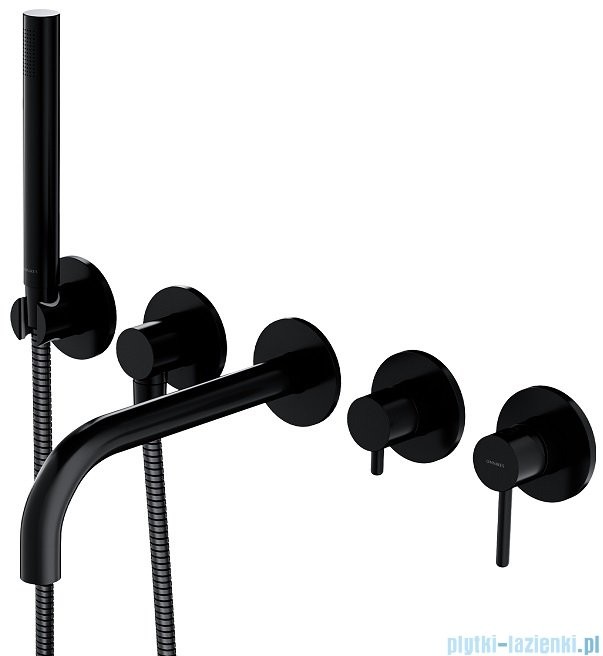 Omnires Y bateria wannowa 5-otworowa podtynkowa czarna Y1237/1BL