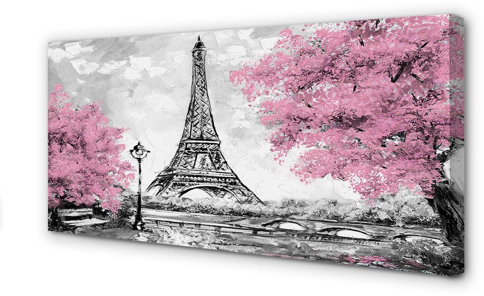 PL Tulup Obrazy na płótnie Paryż drzewa wiosna 100x50cm