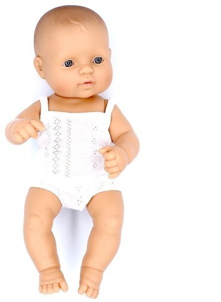 Miniland Europejka 32 Lalka Dziewczynka Europejka 32 cm Ubranko Miniland Baby Miniland Doll Miniland
