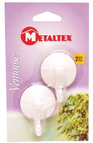 Metaltex 295001 pokrętłem dźwigni z przyssawką wieszak z tworzywa sztucznego, 2 sztuka, 4 cm 295001