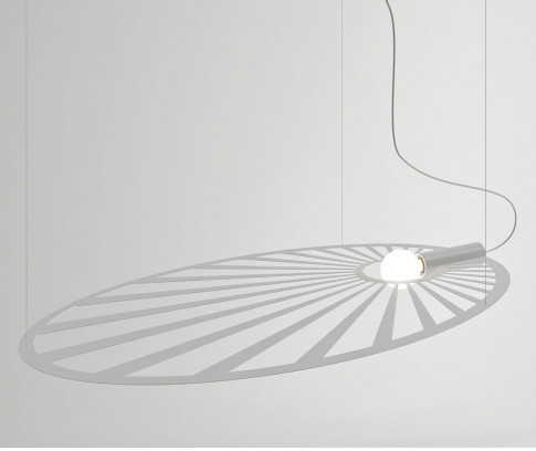 Biała industrialna lampa wisząca - EX596 T8-A75