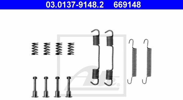 ATE ZESTAW INSTALACYJNY SZCZĘK 03.0137-9148.2 BMW E36 316I 90-93 318I 93-98 325TD 91-98 Z3 1.8 95-98