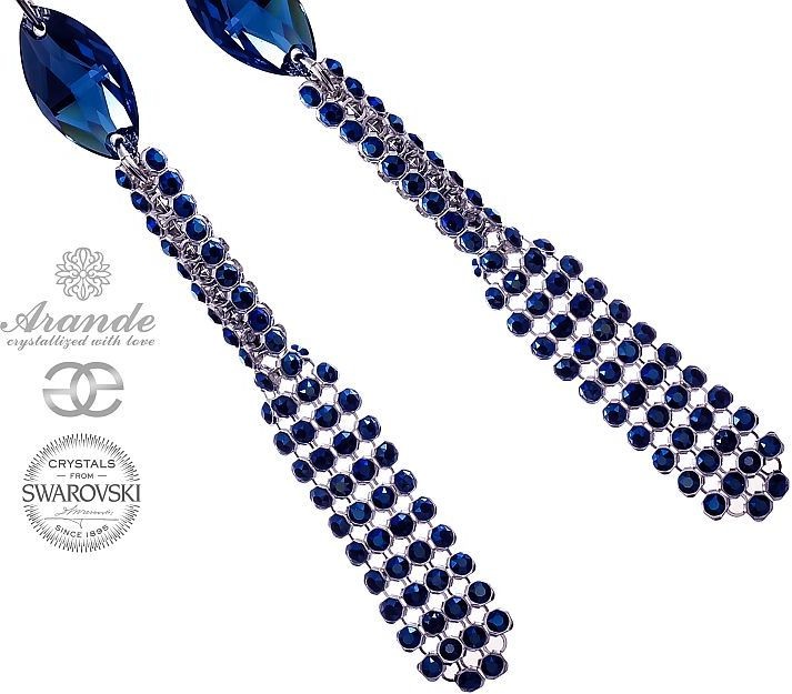 Swarovski kolczyki CRYSTALLIZED DENIM BLUE SREBRO