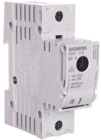 Siemens Rozłącznik bezpiecznikowy 63A 1P D02 5SG7113
