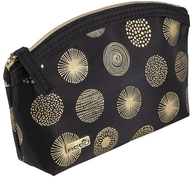 REED REED KOSMETYCZKA MAŁA OWAL CZARNO-ZŁOTA