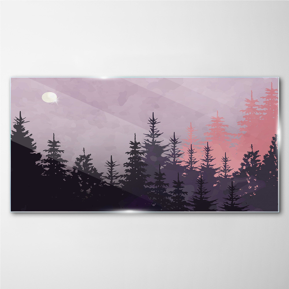 PL Coloray Obraz na Szkle las niebo księżyc 100x50cm