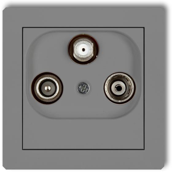 Karlik Deco szary mat gniazdo RTV-SAT końcowe 1,5dB 27DGS 27DGS