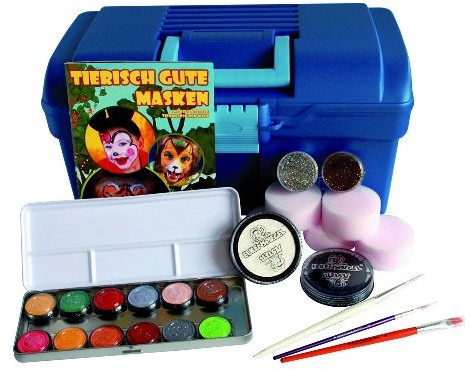 Eulenspiegel 299579  pędzel do schminkk offer Tier gąbki, maski, Schminkbuch, brokatem, i w 14 kolorach 299579