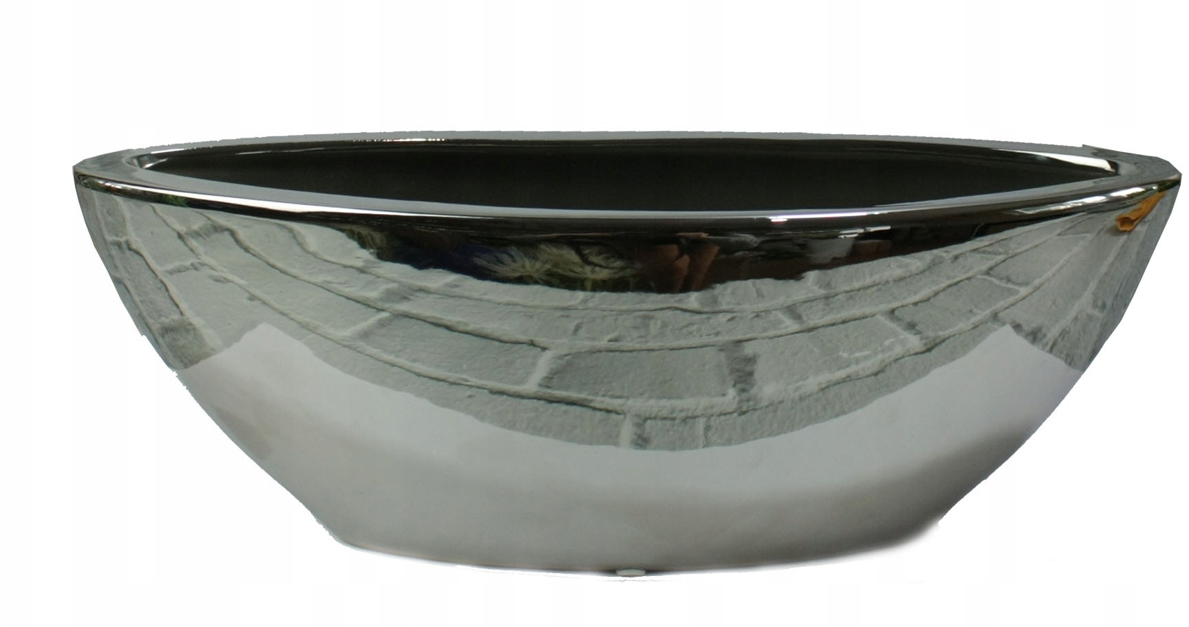 Osłonka srebrna ceramika łódka 32 cm DEcodomi