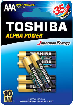 Toshiba Baterie alkaliczne LR03GCH BP-6 Alkaliczny manganowy x 6