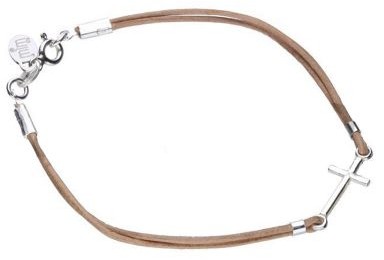 Lovrin Srebrna bransoletka 925 sznurek z krzyżykiem 1,75 g LU010
