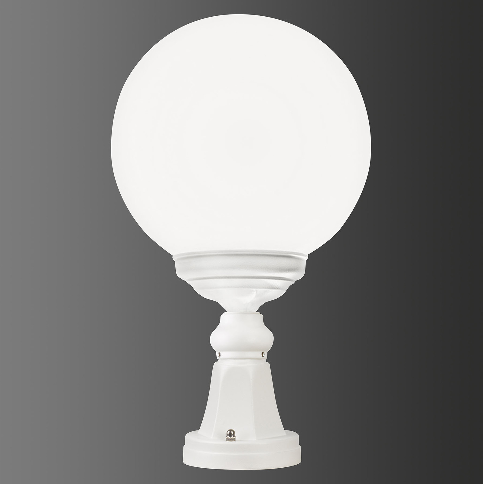 LCD Lampa cokołowa 1131 z kulistym kloszem, biała