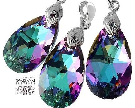 Arande SWAROVSKI piękne klipsy wisiorek VITRAIL SREBRO 4115998792