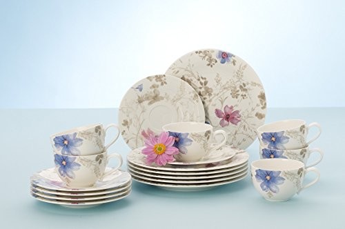 Villeroy & Boch Mariefleur Gris Basic zestaw do kawy, podstawowy, 18-częściowy [SP] 10-4104-7126