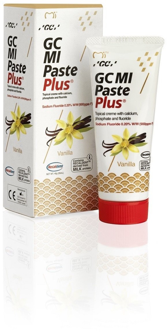 GC Mi Paste Plus Wanilia - Sztuczne szkliwo z fluorem o smaku waniliowym 35 ml