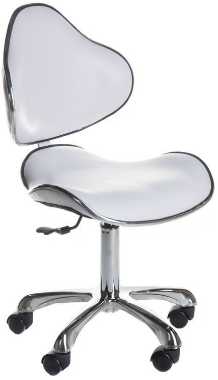 Taboret kosmetyczny z oparciem BD-9933 Biały BD-9933/WHITE