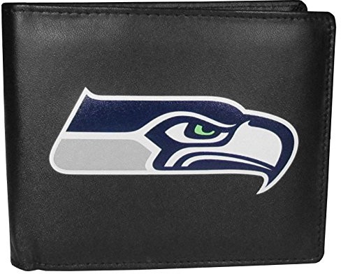 Seattle Seahawks Siskiyou NFL Bi-Fold Wallet Logo, Large, Black FBIL155