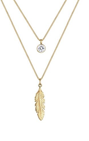 Elli łańcuszek damski z zawieszką Boho sprężyn 925 srebro kryształ biały szlif brylantowy 45 cm  0109810216 _ 45 0109810216_45