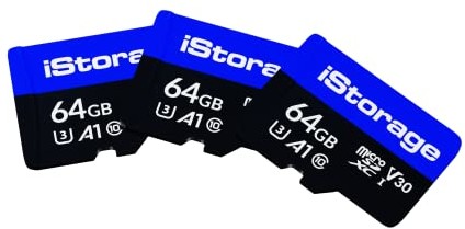 iStorage 3-pak kart iStorage microSD 64 GB | Szyfrowanie danych zapisanych na kartach iStorage microSD za pomocą pamięci flash USB SDAshur | Kompatybilny tylko z napędami SD datAshur IS-MSD-3-64